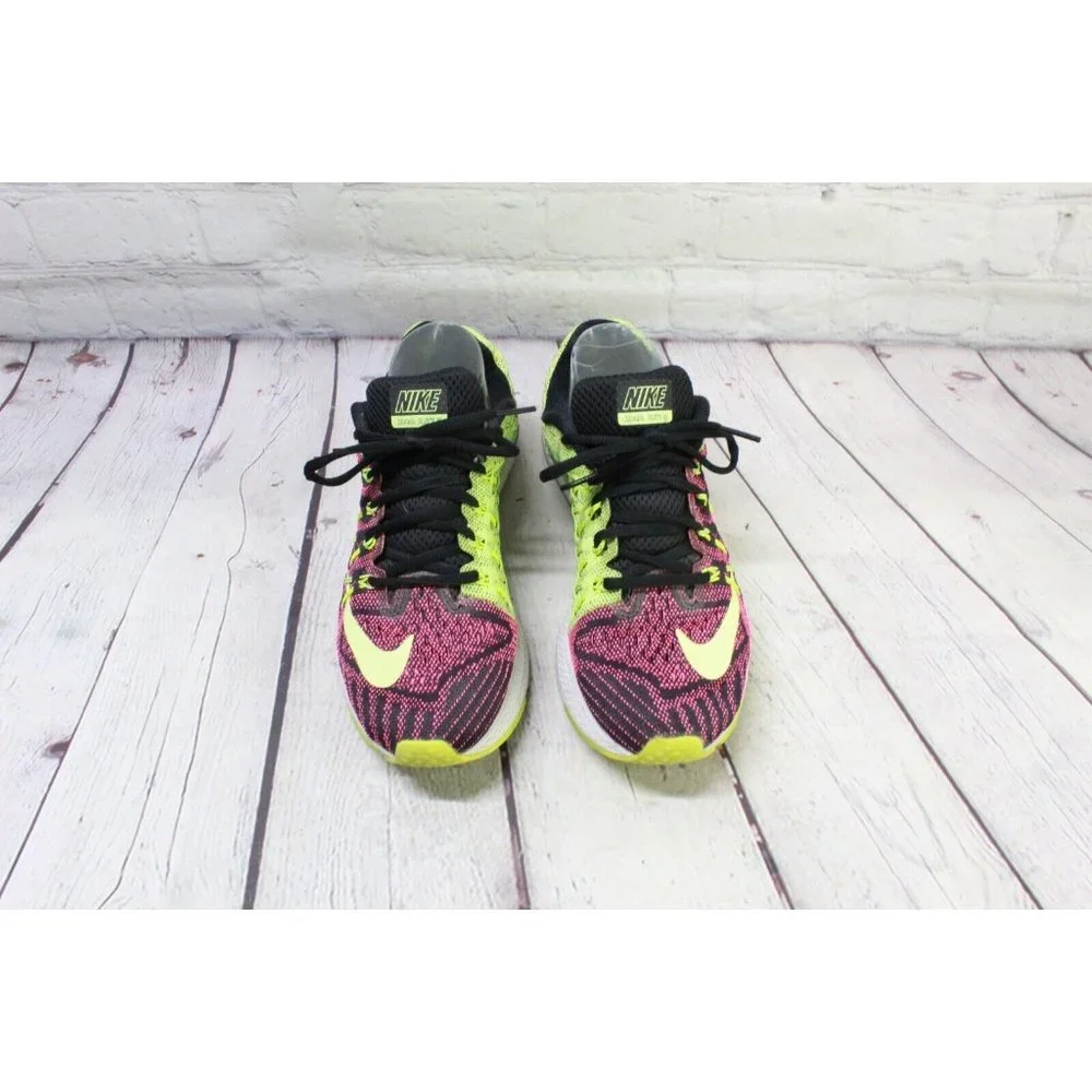 Nike Air Zoom Elite 8 Green Pink Mesh Low Top Sneaker Running Shoes Size 8 - Picture 5 of 9